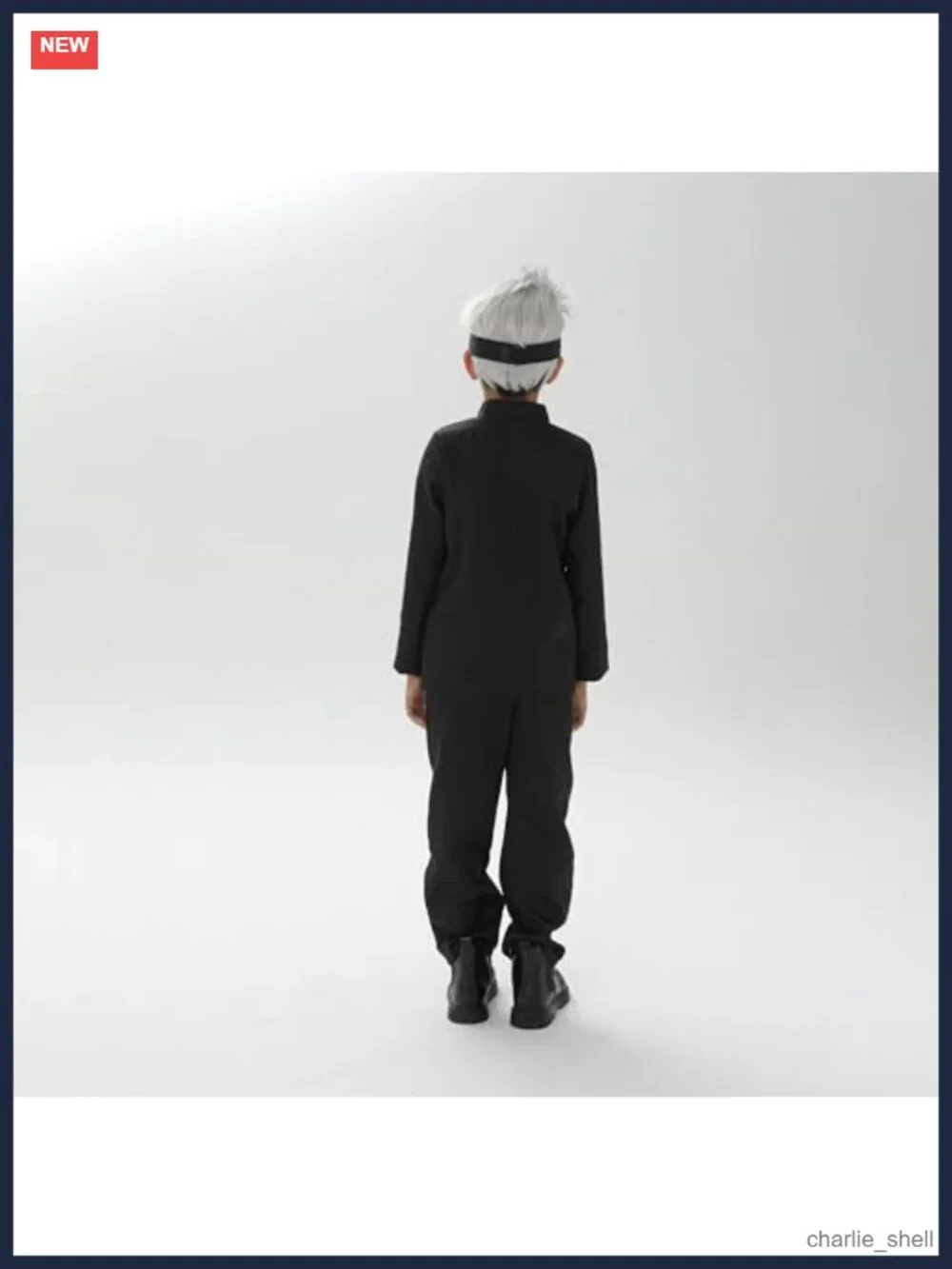 Kids Sorcerer Costume Set with Wig Blindfold Uniform Halloween